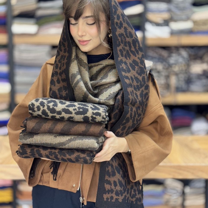 شال موهر دورو پلنگی زبرا