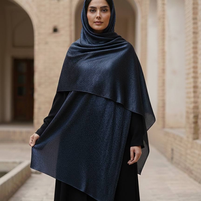 شال پلیسه متالیک دو رو